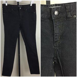 FREE PEOPLE Gold Glitter Detail Skinny Jeans